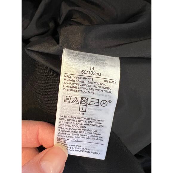 Banana Republic Tailored Cotton Blazer Black 14 - Picture 6 of 6